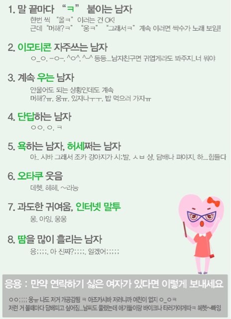 여자들이 싫어하는 카톡 말투 | 인스티즈