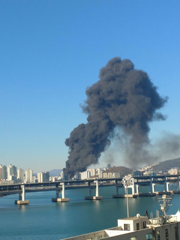 부산 광안리 화재 현장 사진.jpg | 인스티즈