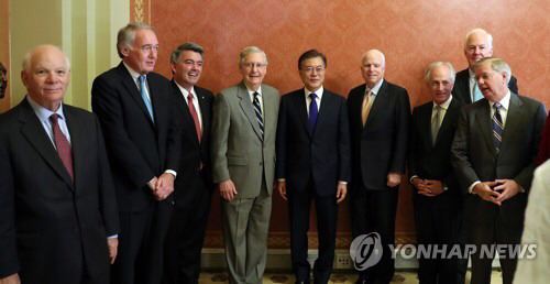미국 상원 의원들과 만난 문재인 대통령 | 인스티즈
