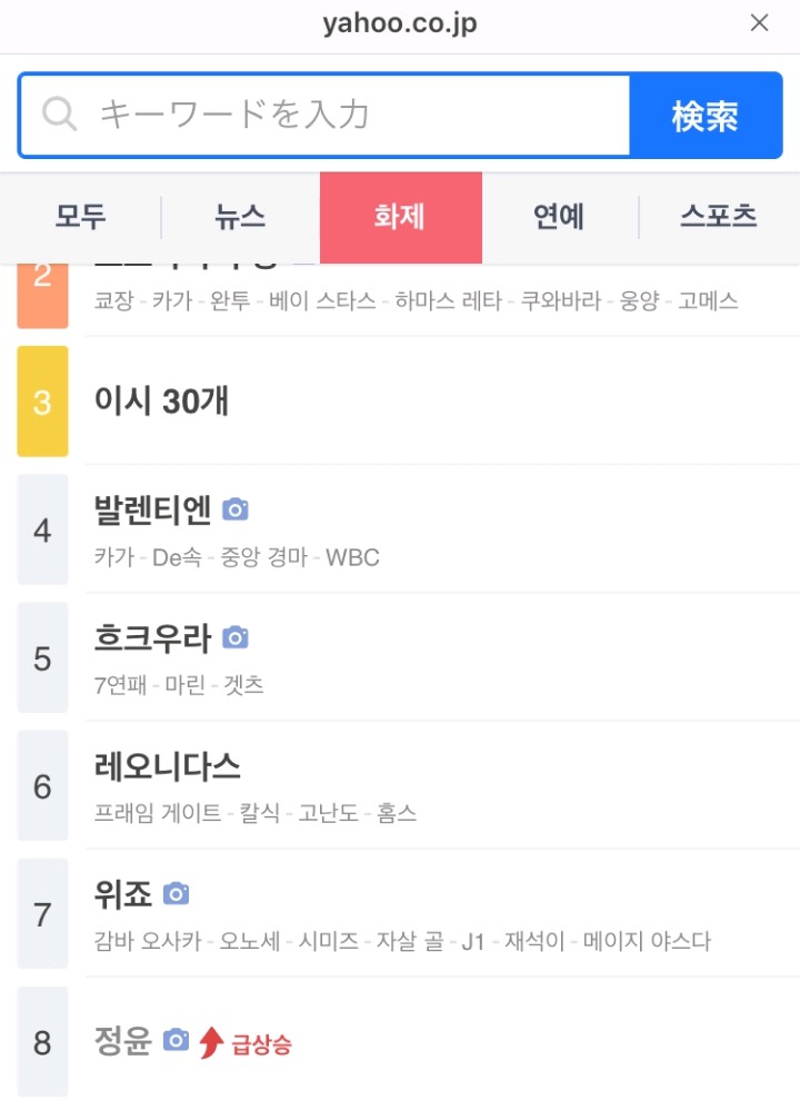 오늘자 야후 재팬 실검에 오른 트와이스 정연 ㄷㄷ | 인스티즈