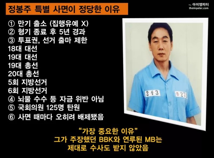 정봉주의 특별 사면이 당연한 이유.jpg | 인스티즈