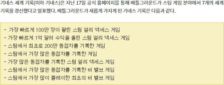 배틀그라운드 기네스북 등재 | 인스티즈